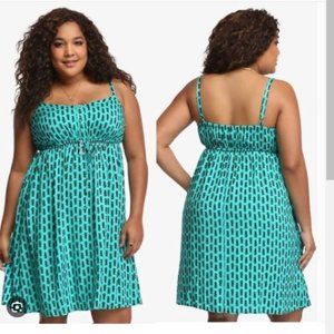 Torrid Torrid Teal Pineapple dress size 3